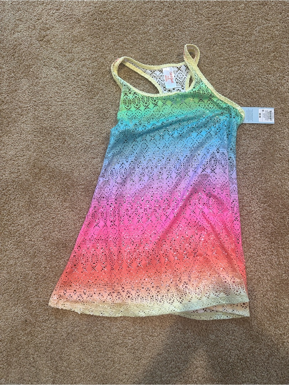Girls' Ombre Lace Tank Top - Multi Rainbow